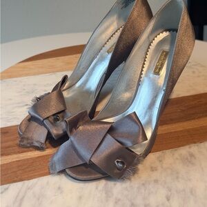 Elegant Satin Peep-Toe Heels